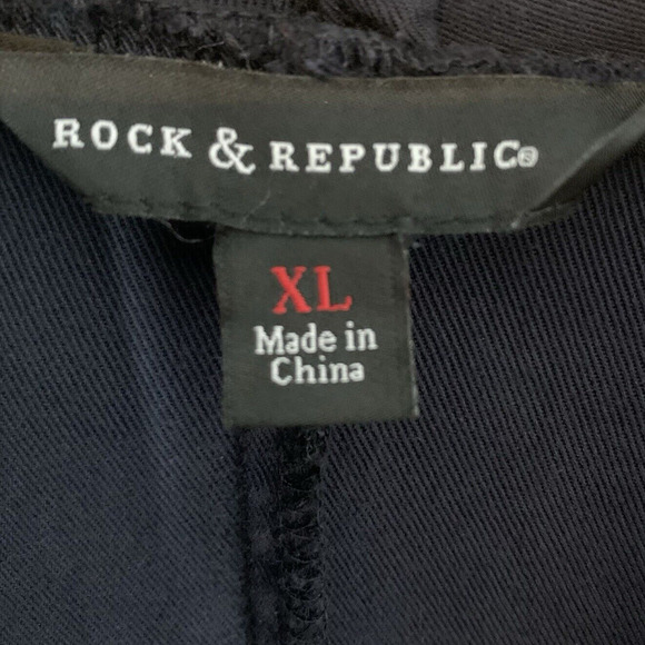 Rock & Republic Jacket Women's Sz XL Drape Collar Stud Deco Sleeve Tabs Velour - Picture 4 of 7